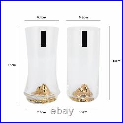 1 Pair High Grade Crystal Heat-Resistant Transparent Tea Cup Drinking Glasses
