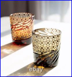 1 Set Crystal Handmade Collection Whiskey Tumbler Kiriko Drinkware 9oz 4Colors