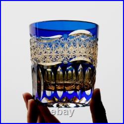 1 Set Of 4Pcs Crystal Whiskey Glasses Edo Kiriko Hand Cut To Clear Glassware 9oz