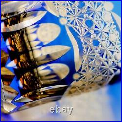 1 Set Of 4Pcs Crystal Whiskey Glasses Edo Kiriko Hand Cut To Clear Glassware 9oz