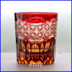 1 Set Of 4Pcs Crystal Whiskey Glasses Edo Kiriko Hand Cut To Clear Glassware 9oz