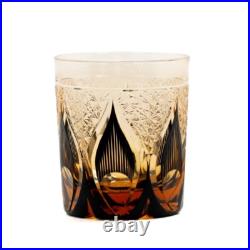 1 Set Of 4pcs Whiskey Glasses Hand Cut Edo Kiriko Drinking Glass 9 Ounces