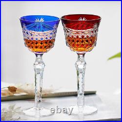 1 Set of 2pcs Goblet Set Hand Cut Crystal Glasses For Wine/Liquor/Whiskey 5oz