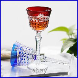 1 Set of 2pcs Goblet Set Hand Cut Crystal Glasses For Wine/Liquor/Whiskey 5oz