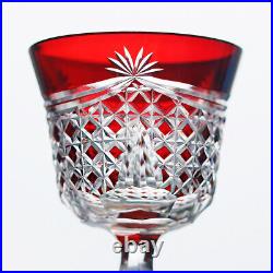 1 Set of 2pcs Goblet Set Hand Cut Crystal Glasses For Wine/Liquor/Whiskey 5oz