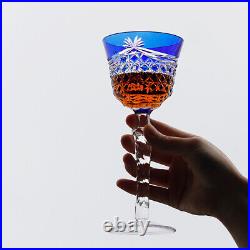 1 Set of 2pcs Goblet Set Hand Cut Crystal Glasses For Wine/Liquor/Whiskey 5oz