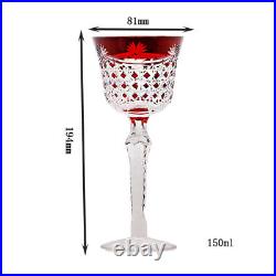 1 Set of 2pcs Goblet Set Hand Cut Crystal Glasses For Wine/Liquor/Whiskey 5oz