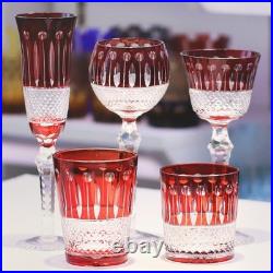1 set Royal Style Red Crystal Glass Goblets Handmade Drinkware Home Decoration