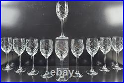 10 Cristal D'Arques Junon Water Goblets Set Crystal Clear Cut Etch Stemware Lot