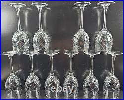 10 Cristal D'Arques Junon Water Goblets Set Crystal Clear Cut Etch Stemware Lot