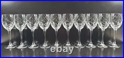 10 Cristal D'Arques Junon Water Goblets Set Crystal Clear Cut Etch Stemware Lot