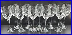 10 Cristal D'Arques Junon Water Goblets Set Crystal Clear Cut Etch Stemware Lot
