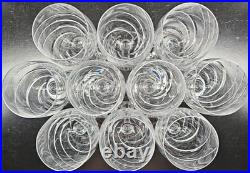 10 Cristal D'Arques Junon Water Goblets Set Crystal Clear Cut Etch Stemware Lot