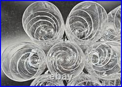10 Cristal D'Arques Junon Water Goblets Set Crystal Clear Cut Etch Stemware Lot