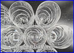 10 Cristal D'Arques Junon Water Goblets Set Crystal Clear Cut Etch Stemware Lot