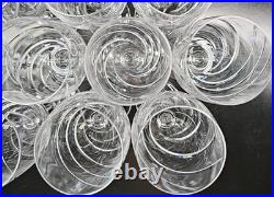 10 Cristal D'Arques Junon Water Goblets Set Crystal Clear Cut Etch Stemware Lot