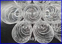 10 Cristal D'Arques Junon Water Goblets Set Crystal Clear Cut Etch Stemware Lot