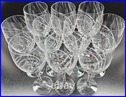 10 Cristal D'Arques Junon Water Goblets Set Crystal Clear Cut Etch Stemware Lot