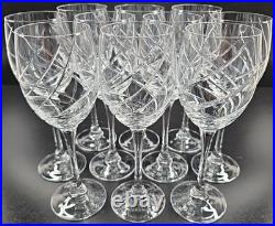 10 Cristal D'Arques Junon Water Goblets Set Crystal Clear Cut Etch Stemware Lot