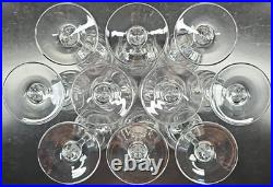 10 Cristal D'Arques Junon Water Goblets Set Crystal Clear Cut Etch Stemware Lot
