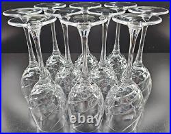 10 Cristal D'Arques Junon Water Goblets Set Crystal Clear Cut Etch Stemware Lot
