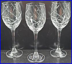 10 Cristal D'Arques Junon Water Goblets Set Crystal Clear Cut Etch Stemware Lot