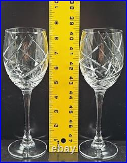 10 Cristal D'Arques Junon Water Goblets Set Crystal Clear Cut Etch Stemware Lot