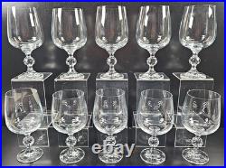 (10) Import Assoc Claudia Water Goblets Set Vintage 12 Oz Crystal Stemware Retro