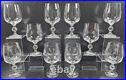 (10) Import Assoc Claudia Water Goblets Set Vintage 12 Oz Crystal Stemware Retro