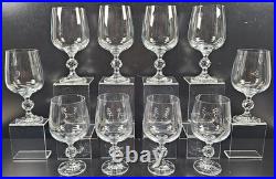 (10) Import Assoc Claudia Water Goblets Set Vintage 12 Oz Crystal Stemware Retro