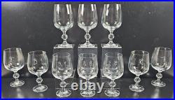 (10) Import Assoc Claudia Water Goblets Set Vintage 12 Oz Crystal Stemware Retro