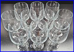 (10) Import Assoc Claudia Water Goblets Set Vintage 12 Oz Crystal Stemware Retro