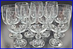 (10) Import Assoc Claudia Water Goblets Set Vintage 12 Oz Crystal Stemware Retro