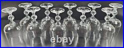 (10) Import Assoc Claudia Water Goblets Set Vintage 12 Oz Crystal Stemware Retro