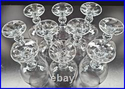 (10) Import Assoc Claudia Water Goblets Set Vintage 12 Oz Crystal Stemware Retro