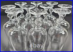 (10) Import Assoc Claudia Water Goblets Set Vintage 12 Oz Crystal Stemware Retro