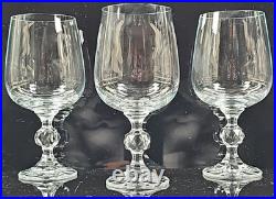 (10) Import Assoc Claudia Water Goblets Set Vintage 12 Oz Crystal Stemware Retro