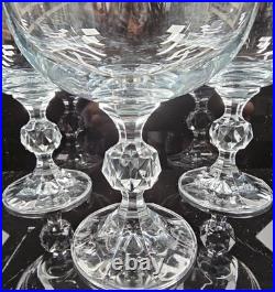 (10) Import Assoc Claudia Water Goblets Set Vintage 12 Oz Crystal Stemware Retro