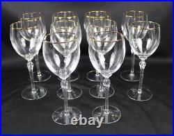 `10 Lenox Monroe Gold Trim WATER GOBLETS 8.5 Tall Crystal Stemware Set Signed `10 Lenox Monroe Gold Trim WATER GOBLETS 8.5 Tall Crystal Stemware Set Signed