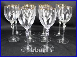 `10 Lenox Monroe Gold Trim WATER GOBLETS 8.5 Tall Crystal Stemware Set Signed `10 Lenox Monroe Gold Trim WATER GOBLETS 8.5 Tall Crystal Stemware Set Signed