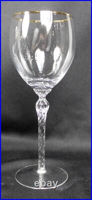 `10 Lenox Monroe Gold Trim WATER GOBLETS 8.5 Tall Crystal Stemware Set Signed `10 Lenox Monroe Gold Trim WATER GOBLETS 8.5 Tall Crystal Stemware Set Signed