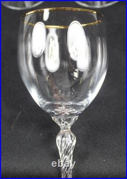 `10 Lenox Monroe Gold Trim WATER GOBLETS 8.5 Tall Crystal Stemware Set Signed `10 Lenox Monroe Gold Trim WATER GOBLETS 8.5 Tall Crystal Stemware Set Signed