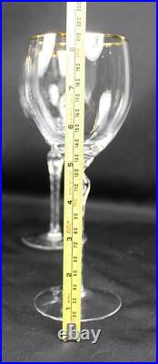 `10 Lenox Monroe Gold Trim WATER GOBLETS 8.5 Tall Crystal Stemware Set Signed `10 Lenox Monroe Gold Trim WATER GOBLETS 8.5 Tall Crystal Stemware Set Signed