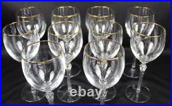 `10 Lenox Monroe Gold Trim WATER GOBLETS 8.5 Tall Crystal Stemware Set Signed `10 Lenox Monroe Gold Trim WATER GOBLETS 8.5 Tall Crystal Stemware Set Signed