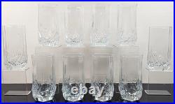 10 Luminarc Brighton Cooler Set Vintage Cristal D'Arques Elegant Cut Tumbler Lot