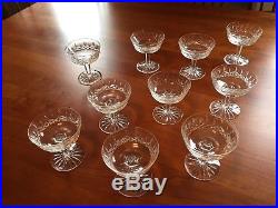 10 Vintage Waterford Cut Crystal Lismore Sherbet Champagne Glasses Set Stemware