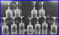 11 Cristal D'Arques Longchamp Water Goblets Set Elegant Crystal Cut Stemware Lot