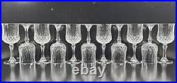 11 Cristal D'Arques Longchamp Water Goblets Set Elegant Crystal Cut Stemware Lot