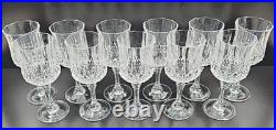 11 Cristal D'Arques Longchamp Water Goblets Set Elegant Crystal Cut Stemware Lot