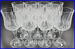 11 Cristal D'Arques Longchamp Water Goblets Set Elegant Crystal Cut Stemware Lot